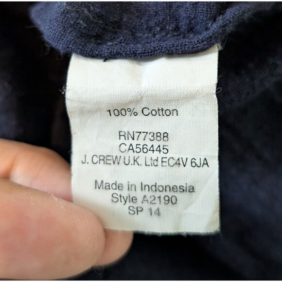 J Crew Size S Blouse Gauzy Navy Blue Tunic Button Relaxed Casual Coastal Preppy - Picture 7 of 9